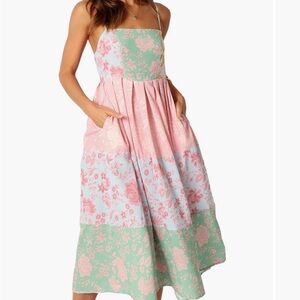 Petal & Pup Green and Pink Floral Dress